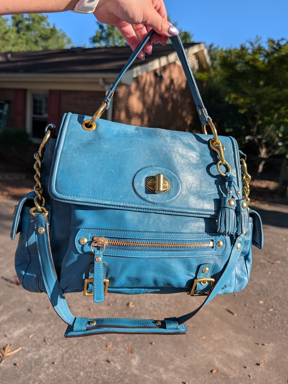 Coach Sydney 14614 Teal Turquoise Bag